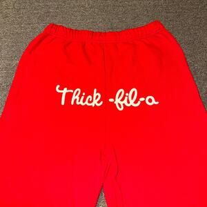 Jerzees Nublend Jogger Sweatpants Adult XL Red Fleece Cotton Thick-fil-A Logo